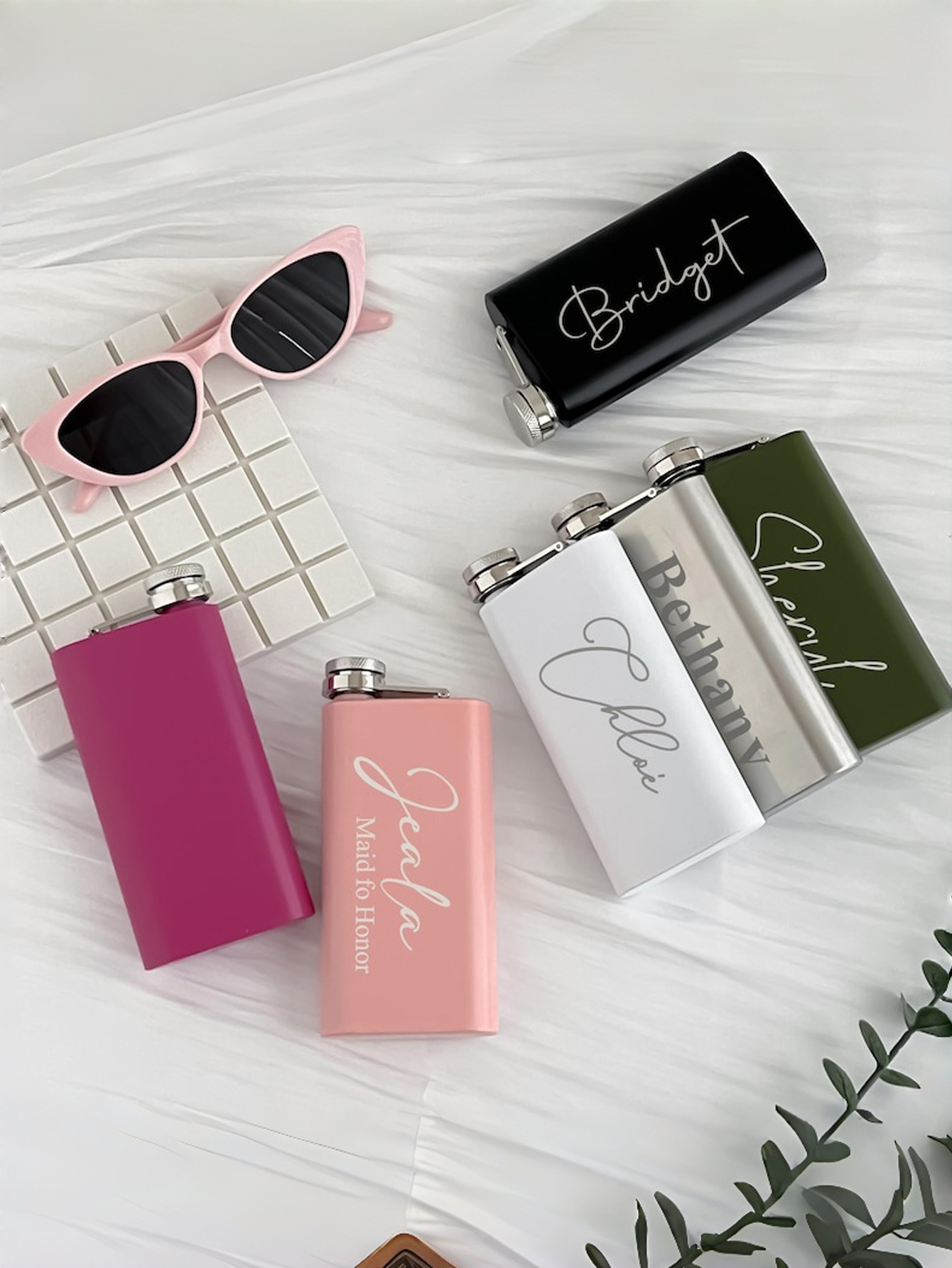 Personalized Bridesmaid Custom Whiskey Flask